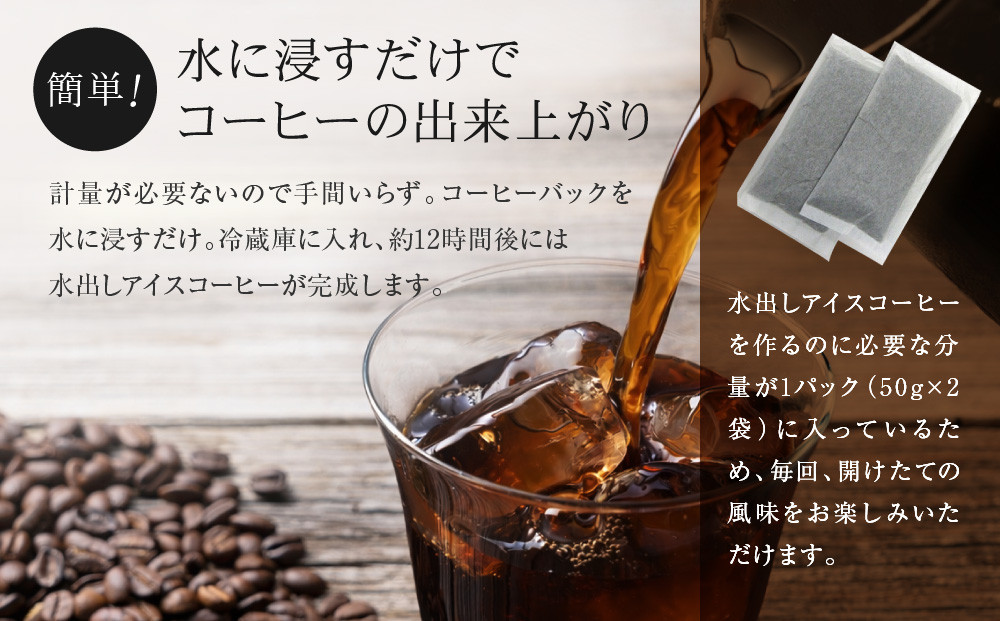 【小川珈琲】水出しアイスコーヒーパック 50g×4袋(約3200ml相当)｜京都 OGAWA コーヒーブランド 人気セット［ 炭焼珈琲 水出しアイスコーヒー 水を注いで待つだけ 簡単 贅沢 コク 香り おすすめ ギフト プレゼント 贈答 お取り寄せ 通販 送料無料 ふるさと納税 ］
