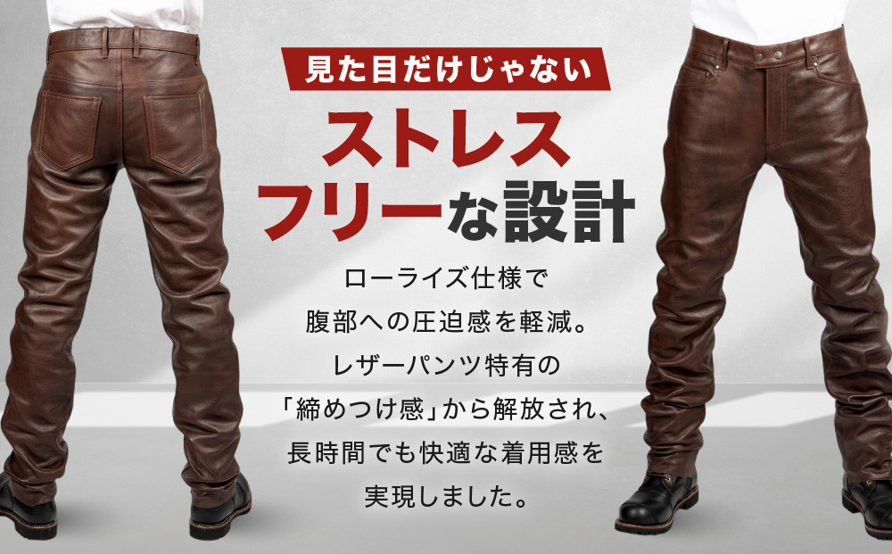 【デグナー】スリムフィットレザーパンツ[DP-18A] ブラウン 〈2XLサイズ〉［ 京都 八王子 バイクギア 牛革 パンツ ズボン ファッション 服 人気 おすすめ 革 レザー ツーリング ライダー バイカー バイク ブランド メーカー ギア パーツ 送料無料 ふるさと納税 ］