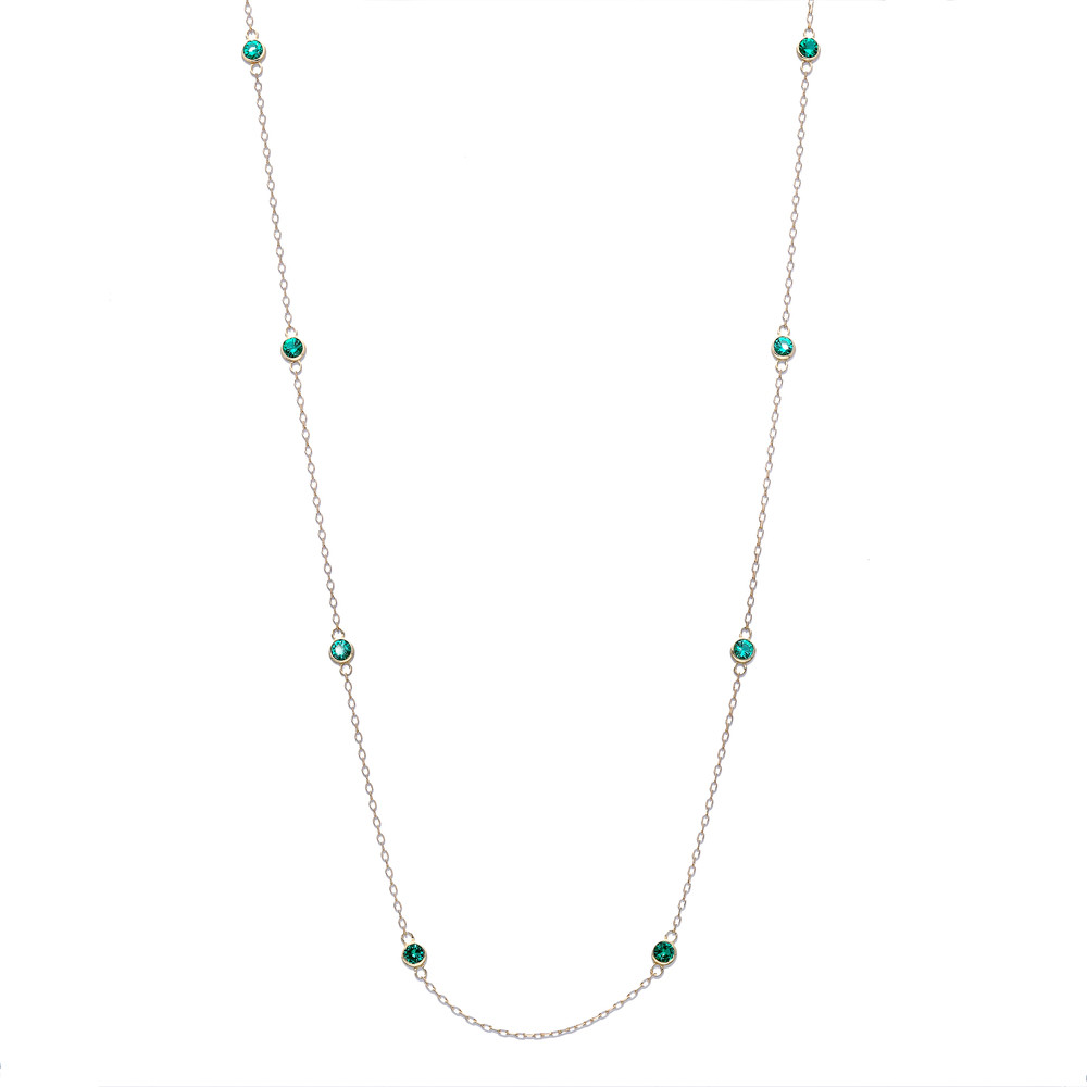 【京セラ】クレサンベール〈エメラルド〉ネックレス｜京都 ハイジュエリー 人気ブランド【クレサンベール/エメラルド/ K18/ネックレス/ステーション/70cm/5月誕生石】