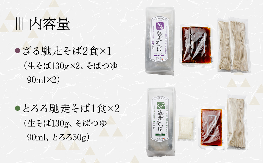 【京都・嵐山 そば料理 よしむら】渡月庵 馳走そば2種食べ比べ(4食入り)［ 京都 そば 有名店 ざるそば とろろそば 食べ比べ セット 利尻昆布 出汁 人気 おすすめ 和食 蕎麦 簡単 便利 グルメ ギフト プレゼント お取り寄せ 通販 送料無料 ふるさと納税 ］