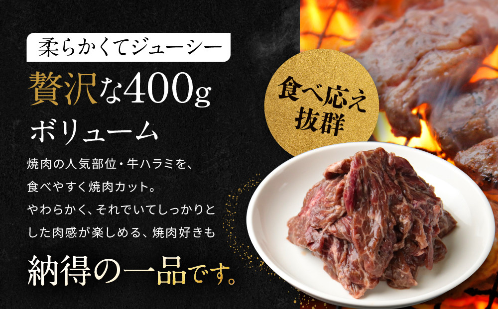 【岡山フードサービス】秘伝のもみ醤油たれ漬け 焼肉屋さんの牛ハラミ 400g[ 京都 牛ハラミ もみ醤油たれ漬け 人気 おすすめ 肉 牛肉 焼肉 お取り寄せ 通販 送料無料 ギフト ふるさと納税 ]