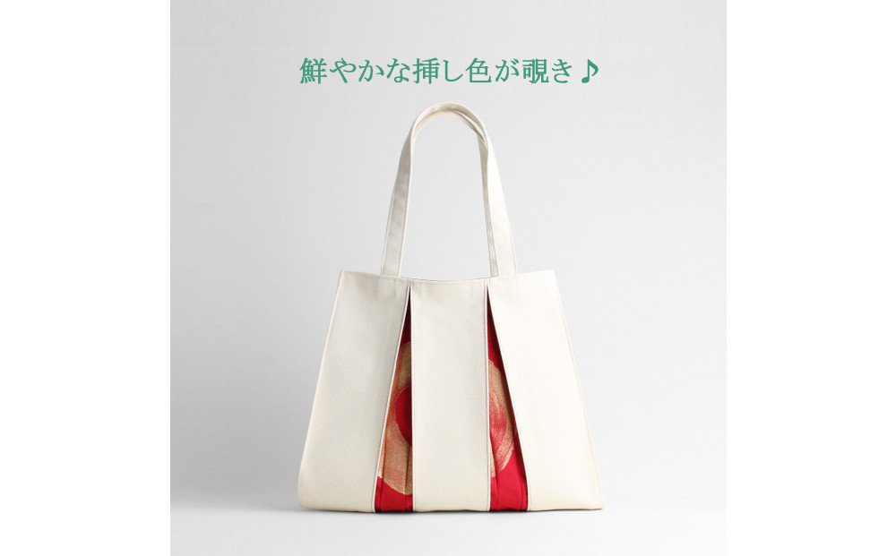 【京都 KOSHO】ougi 帆布 トートバッグ madoka M ＜アイボリー/レッド・ゴールド(生成/紅色・金)＞｜光章 人気ブランド バッグ［ KOSHO 京都 帆布 バッグ トートバッグ かばん 内ポケット A4サイズ ブランド 人気 おすすめ おしゃれ かわいい ギフト プレゼント お取り寄せ 通販 送料無料 ふるさと納税 ］