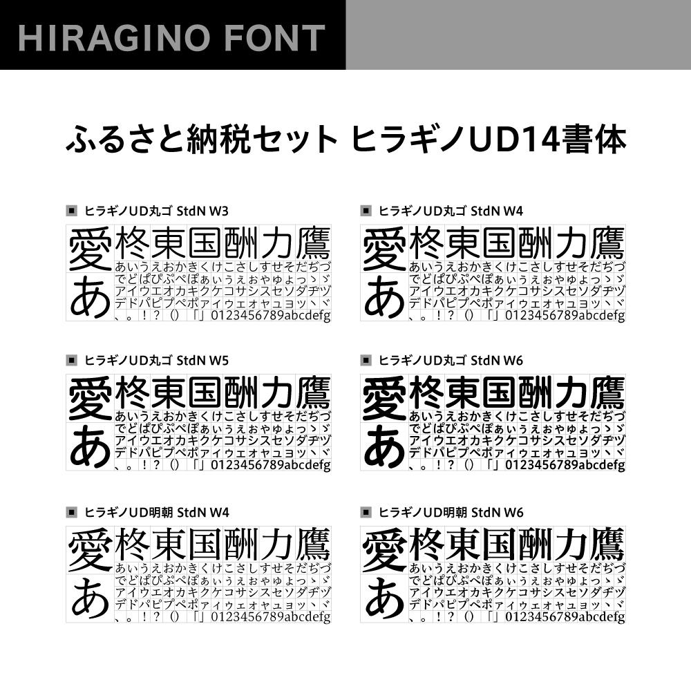 【ヒラギノフォント】ふるさと納税セット ヒラギノUD14書体（ライセンス版）SCREEN