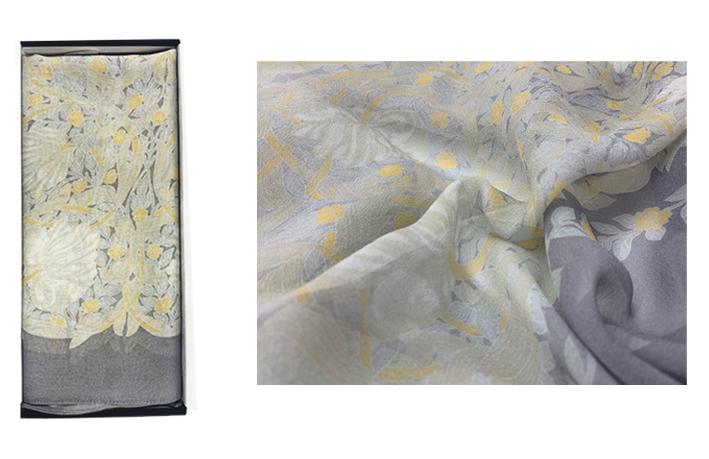 【京都丸紅】V&Aシルクオーガンジーショール（グレー）