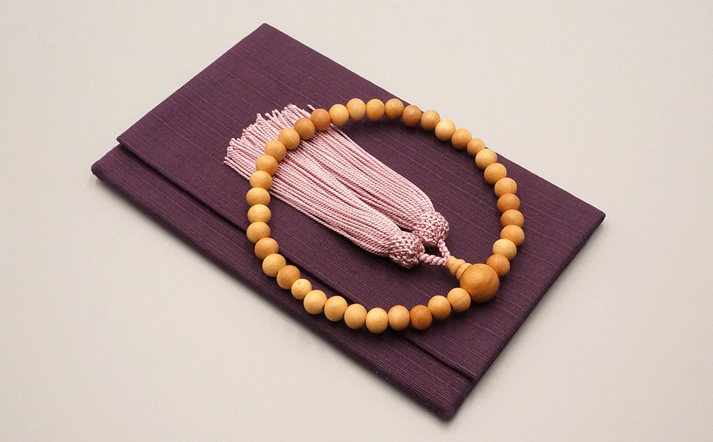 【数量限定】【神戸珠数店】〈京念珠〉京都の桜 男性用数珠/女性用数珠 ペアセット 数珠袋2枚付き［ 京都 老舗 略式数珠 片手数珠 人気 おすすめ 数珠 珠数 念珠 お取り寄せ 通販 送料無料 ふるさと納税 ］