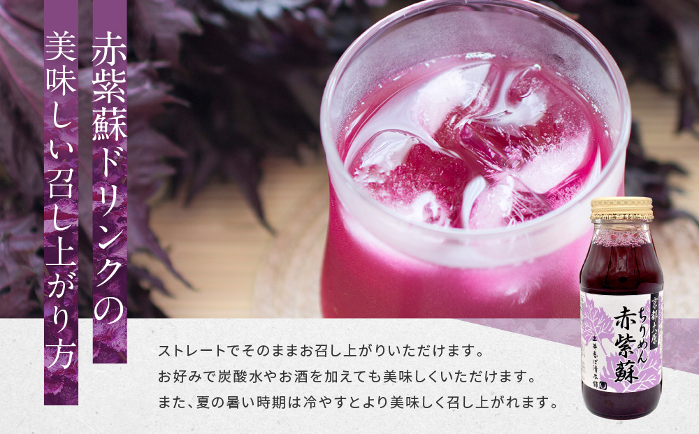 【土井志ば漬本舗】京都大原ちりめん赤紫蘇ジュース 180ml×10本｜赤紫蘇ジュース ドリンク 人気セット［ ちりめん赤紫蘇 しそジュース 老舗 ストレートで飲める 炭酸割り お土産贈答 人気 おすすめ お取り寄せ 通販 送料無料 ふるさと納税 ］