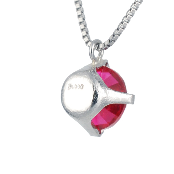 【京セラ】クレサンベール 〈ルビー〉ペンダント【一粒/0.5ctUP/ラウンドブリリアントカット/プラチナ/7月誕生石】