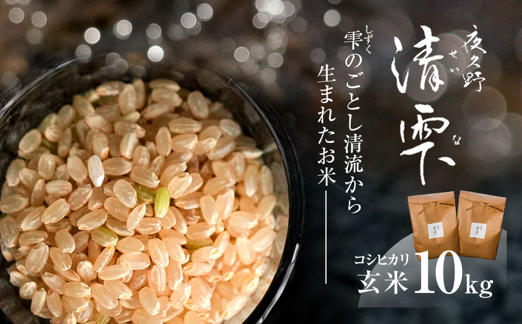＜令和7年産＞ 京都夜久野産 清雫(せいな) コシヒカリ 玄米 (10kg) ふるさと納税 福知山市 特産品 令和7年度産 先行 定期便 選べる 容量 回数 玄米 夜久野 京都 【fc-DB005-C】【合同会社夜久野清雫】