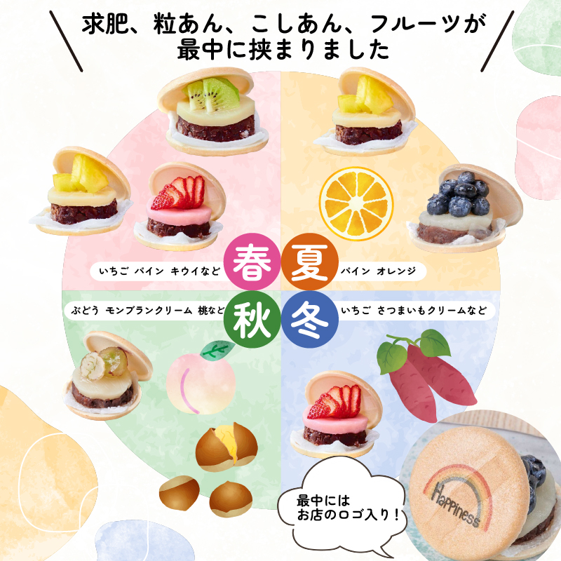 季節のフルーツ最中4個セット（グルテンフリー） / フルーツ最中 フルーツ 最中 和菓子 米粉 グルテンフリー 厳選 くだもの デザート 福知山市 京都府 FCDY002