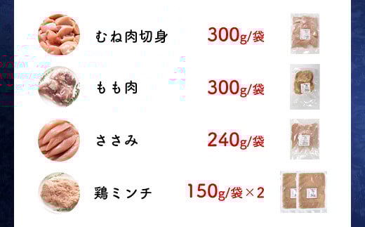 京都府産鶏肉バラエティセット【京丹波あじわいどり】 / 鶏肉 鳥肉 とり肉 手羽元 むね肉 むね肉切身 小分け 冷凍 国産 手羽元 ささみ 鳥ささみ 筋トレ 筋肉 ダイエット 鶏ムネ肉 たんぱく質 鶏ミンチ ももぶつ切り
