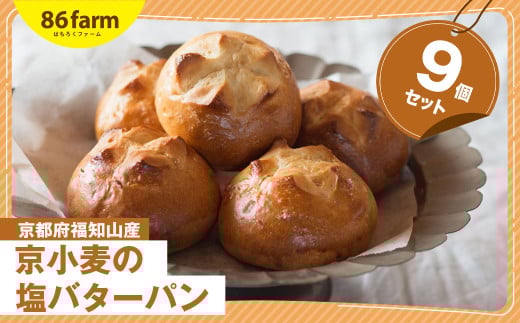 京小麦の塩バターパン 9個セット / パン ぱん 塩バターパン 京小麦 卵 福知山産 塩 釜炊き 食事 おやつ 9個セット 京都府 福知山市 FCAM011