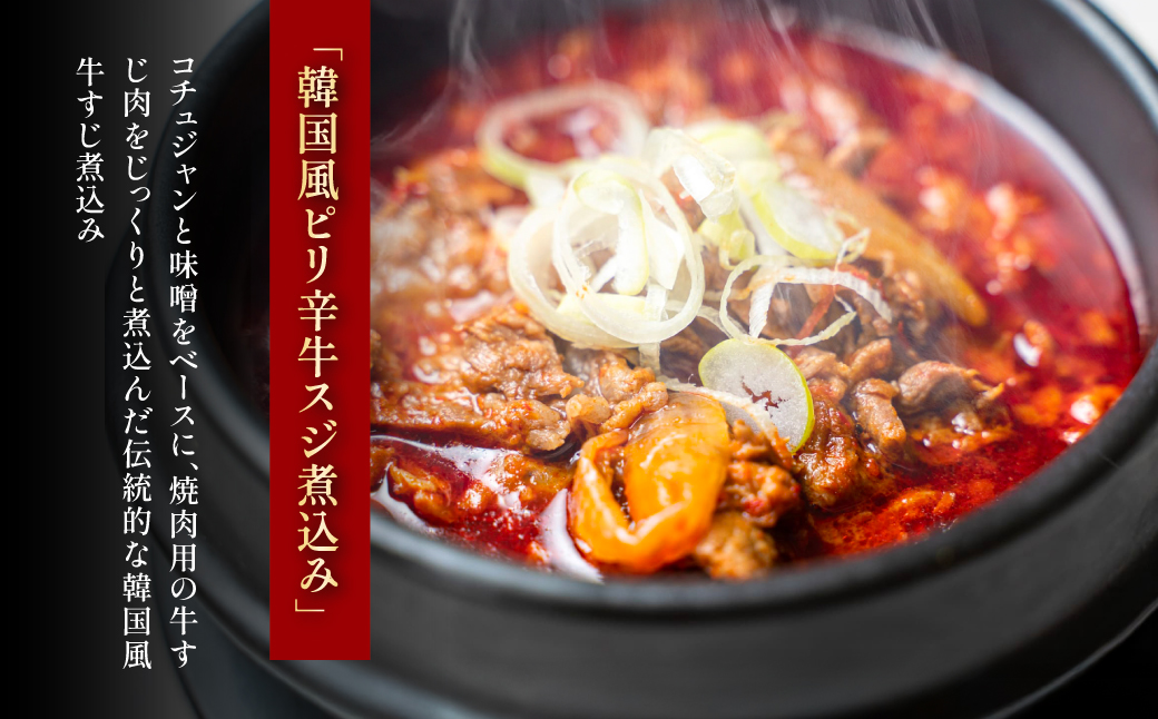 韓国風ピリ辛牛スジ煮込み 2人前 (360g×2パック) ふるさと納税 福知山市 特産品 人気 ランキング 惣菜 牛すじ煮込み 韓国風牛すじ煮込み 限定 コラーゲン 送料無料 【fc-EO017】【焼肉・冷麺ユッチャン。】