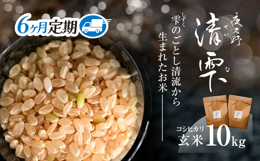 ＜6ヶ月定期便＞＜令和7年産＞ 京都夜久野産 清雫(せいな) コシヒカリ 玄米 (10kg×6回) ふるさと納税 福知山市 特産品 令和7年度産 先行 定期便 選べる 容量 回数 玄米 夜久野 京都 【fc-DB005-C06】【合同会社夜久野清雫】