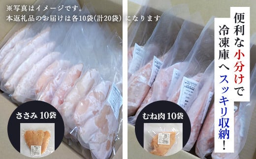 【筋トレやダイエットに】京都府産 鶏ささみ＆鶏むね肉各10袋 合計5.4kg 小分け 【京丹波あじわいどり】アスリートセット / ふるさと納税 国産 あじわいどり 鶏肉 鳥肉 とり 肉 ささみ ササミ 鶏むね肉 鶏ムネ肉 大容量 小分け 個別 個包装 便利 冷凍 筋肉 筋トレ ダイエット 体づくり トレーニング ヘルシー 低脂肪 低脂質 タンパク質 高タンパク 蛋白質 たんぱく質 京都府 福知山市