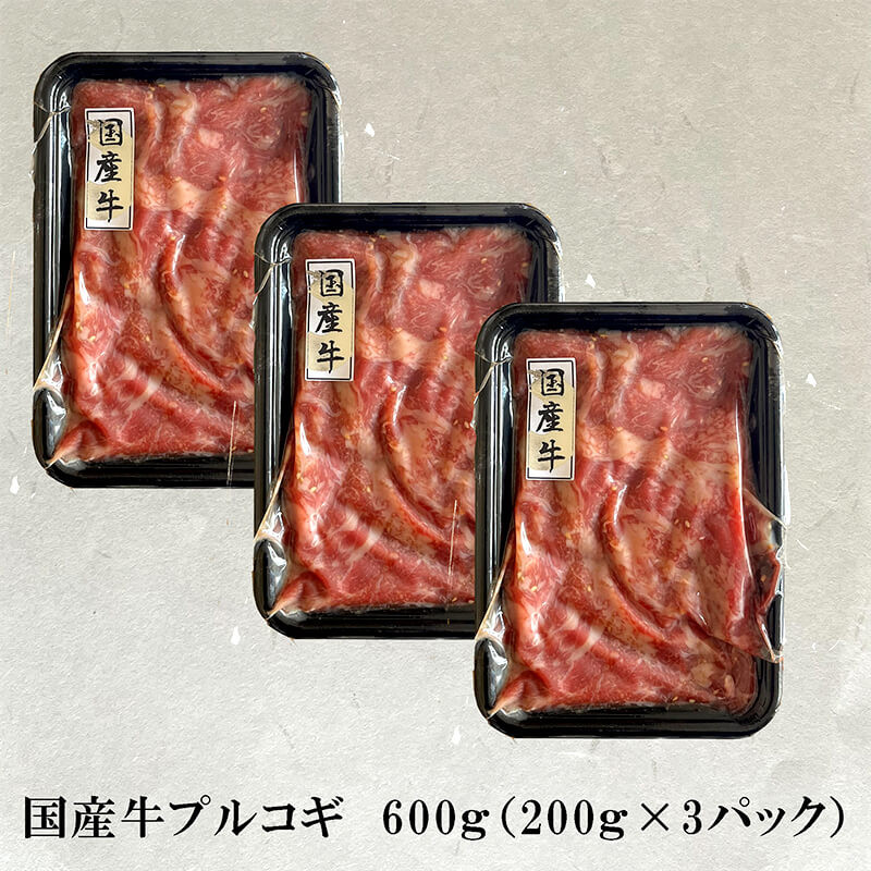 国産牛 スライス 600g ( プルコギ 味) 切り落とし 国産 牛 牛肉 もも バラ 焼き肉 焼肉 赤身 肉 冷凍 小分け 大人数用 熨斗 贈答 熨斗 御歳暮 お歳暮 ギフト