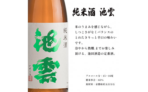 地酒 飲み比べ セット 純米酒 池雲、純米大吟醸 池雲 720ml×2本 御歳暮 お歳暮 贈答 熨斗 御歳暮 お歳暮 熨斗 ＨＯ−４２ 日本酒 お酒 アルコール 京都 舞鶴 池田酒造 天酒まつり