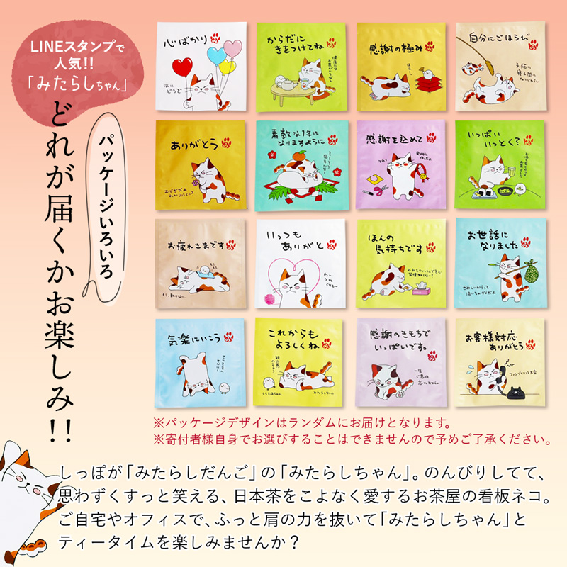 舞鶴茶 ティーバッグ みたらしちゃんギフト 煎茶 3パック（9杯分） | 舞鶴茶 ティーバッグ  国産 煎茶 プチギフト ギフト ばらまきギフト かわいいパッケージ 和風ギフト メール便 簡易包装  みたらしちゃん