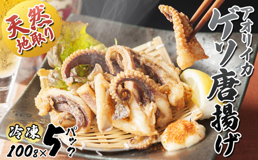 天然地取りアオリイカ ゲソ唐揚げ 100g×5P ： イカ アオリイカ ゲソ いか 天然イカ 天然 海鮮 海産 魚介 シーフード 冷凍 簡単 グルメ お取り寄せ 京都 舞鶴 凡愚