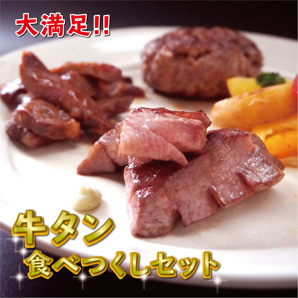 牛タン食べつくしセット大好評 クラファンで目標達成率2316％ 牛肉セット タン元 ステーキ 味付け肉 タン中 牛タンハンバーグ ハンバーグ 詰め合わせ 盛り合わせ セット 熨斗 贈答 熨斗 御中元 お中元 夏ギフト ギフト