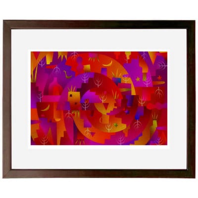 ＼京都・綾部の癒やし系作家/【絵画】　赤いシンボル　　額装サイズ526mmx412mm【1278188】