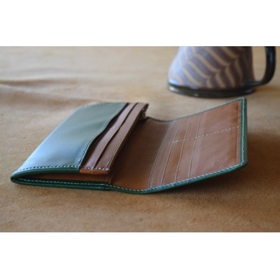 本革長財布　グリーン　高級イタリアンレザー使用【1273676】