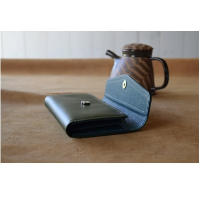 本革長財布　高級イタリアンレザー使用　グリーン【1351070】