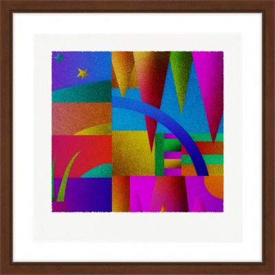 層と様 [しかくいえ]30【絵画】 額装サイズ266mmx266mm【1433504】