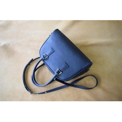高級イタリアンレザー ボストンバック ネイビー ショルダーベルト付き【1552791】