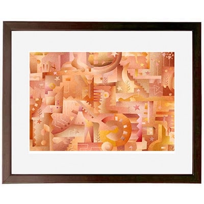 ＼京都・綾部の癒やし系作家/【絵画】　パレード　額装サイズ526mmx412mm【1090811】