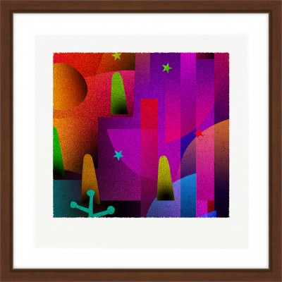 塔と時 [しかくいえ]28【絵画】 額装サイズ266mmx266mm【1433502】