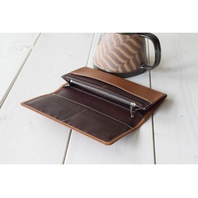 本革長財布　キャメル　高級イタリアンレザー使用【1273673】