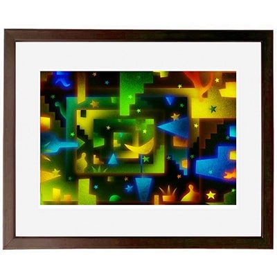 ＼京都・綾部の癒やし系作家/【絵画】　グリーンノスタルジア　額装サイズ526mmx412mm【1090813】