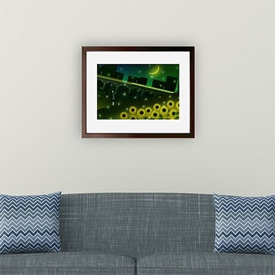 ＼京都・綾部の癒やし系作家/【絵画】夜更けのひまわり　額装サイズ526mmx412mm【1090796】