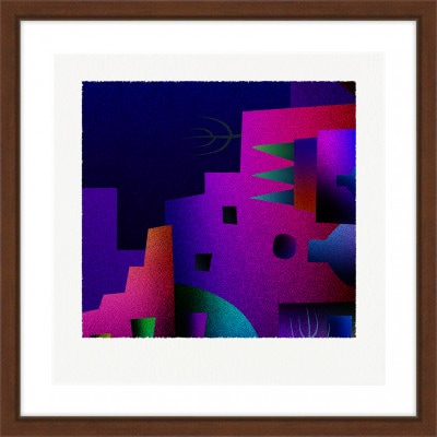 街と窓 [しかくいえ]21【絵画】 額装サイズ266mmx266mm【1433495】