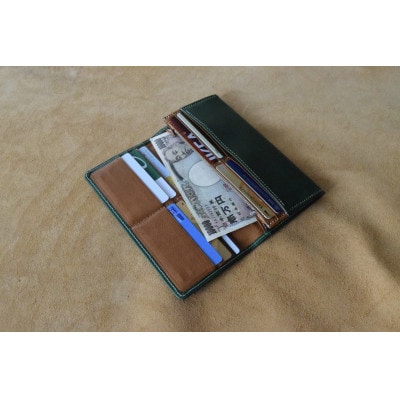 本革長財布　チョコ　高級イタリアンレザー使用【1273674】