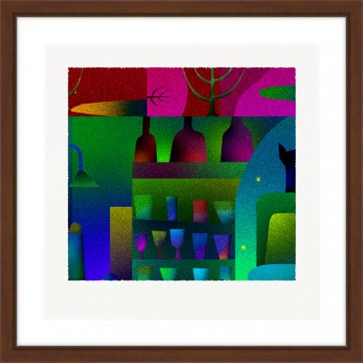 夜と器 [しかくいえ]03【絵画】 額装サイズ266mmx266mm【1432372】