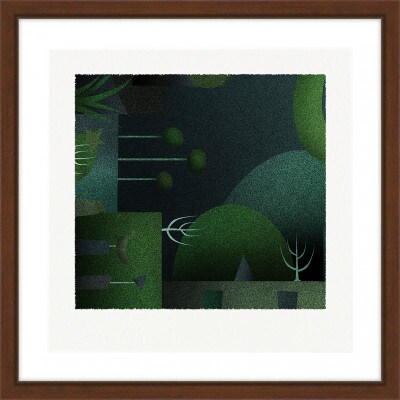 深と草 [しかくいえ]14【絵画】 額装サイズ266mmx266mm【1433487】