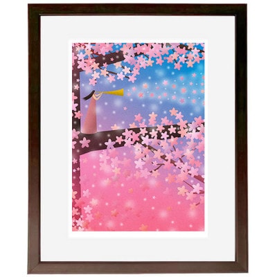 ＼京都・綾部の癒やし系作家/【絵画】　桜の精　　額装サイズ526mmx412mm【1278197】
