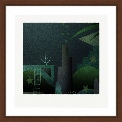 深と星 [しかくいえ]15【絵画】 額装サイズ266mmx266mm【1433488】