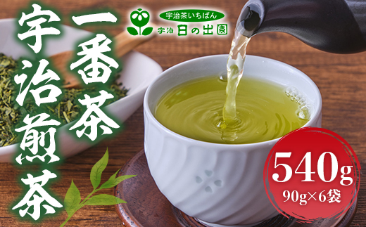 2024年産　一番茶 宇治煎茶540g(90g×6袋)　お茶 宇治茶 緑茶 煎茶 一番茶 　AG05