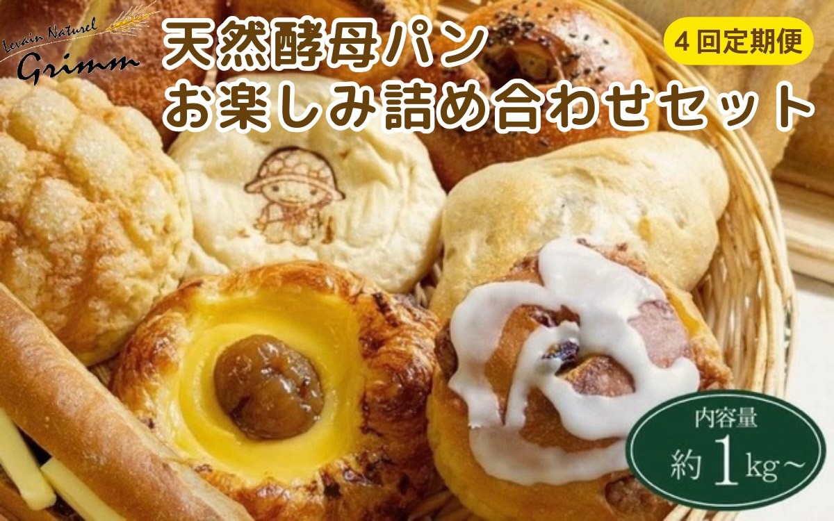 【月に1度×4回】【4回定期便】天然酵母パン お楽しみ詰合せセット◇　計4回お届け！ ※北海道・沖縄、その他離島・諸島へのお届け不可