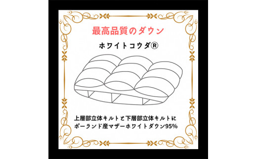 ＜京都金桝＞羽毛布団 シングル ホワイトコウダ ポーランド産マザーホワイトグースダウン95％ 1.2kg 日本製 冬用 布団 新生活 DP450 京都亀岡産 セーヌ 新生活◇