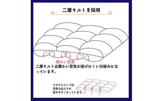 【2色展開】＜京都金桝＞特殊2層キルト 羽毛布団 ロワーレ≪羽毛ふとん 国内再洗浄 DP420≫