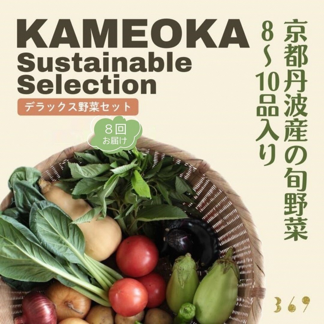 【8回定期便】＜369商店＞京都丹波産旬の野菜セットデラックス！平飼い卵10個、季節の果物又は加工品 ※栽培期間中農薬・化学肥料不使用 ※北海道・沖縄・離島への配送不可
