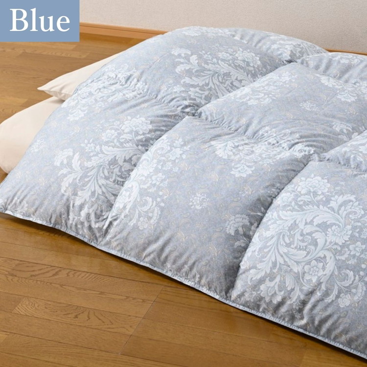 ＜京都金桝＞羽毛布団 シングル 極暖 アイダーダウン ポーランドマザーグース95% ボリューム 特殊トリプルエアーキルト 日本製 ピンク／ブルー 冬用 布団 京都亀岡産 キャピタル トリプル