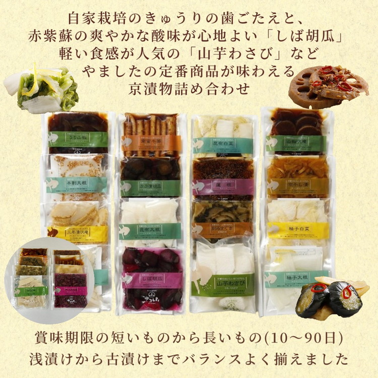 京漬物 16品 詰め合わせ＜京・お漬物処やました＞小分け 亀岡 野菜 京野菜 漬物 京都