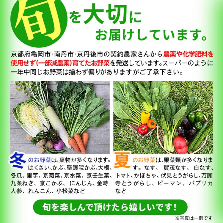 【4回定期便】野菜詰め合わせ 有機野菜・京野菜の『京都やおよし』｜野菜 京都産 オーガニック 有機JAS 農薬不使用 減農薬 定期便 野菜セット※北海道・沖縄・離島への配送不可