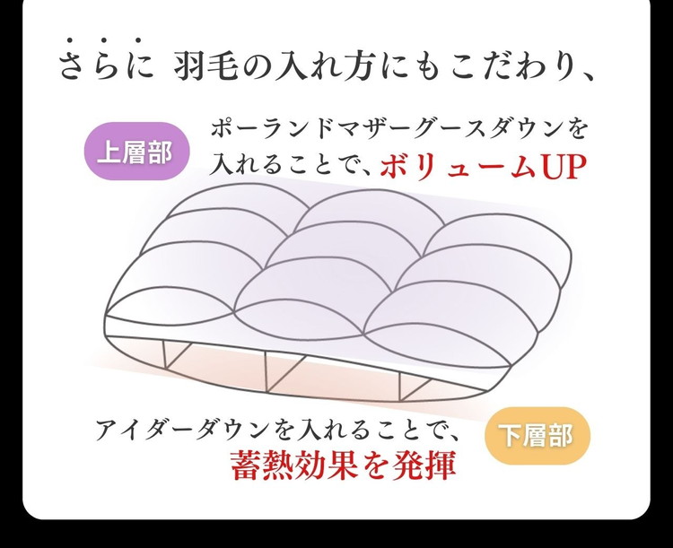＜京都金桝＞羽毛布団 シングル 極暖 アイダーダウン ポーランドマザーグース95% ボリューム 特殊トリプルエアーキルト 日本製 ピンク／ブルー 冬用 布団 京都亀岡産 キャピタル トリプル