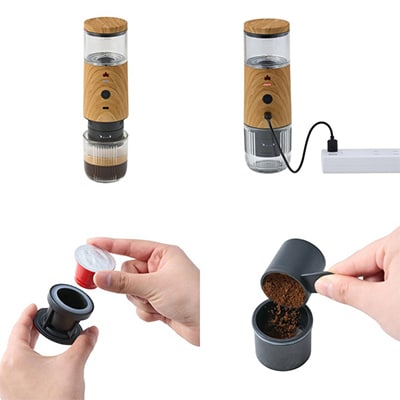 野電 電動エスプレッソメーカー キャンプなどの屋外でもエスプレッソが楽しめる!　81210314【1664237】