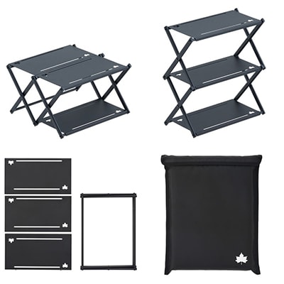 アイアンカスタムラックテーブル アウトドアやキャンプなどで大活躍のカスタムラック!　73591005【1666850】